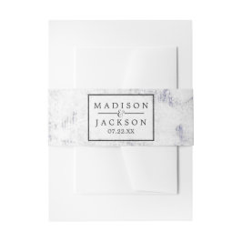 Chique wit & grijs marmer bruiloft uitnodiging uitnodigingen wikkel
