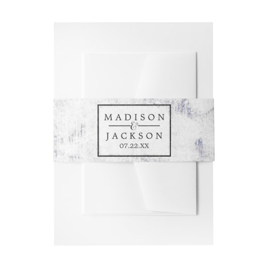 Chique wit & grijs marmer bruiloft uitnodiging uitnodigingen wikkel (Voorkant Voorbeeld)