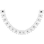 Chique wit & grijs marmeren bruiloft voor altijd vlaggetjes (Alle)