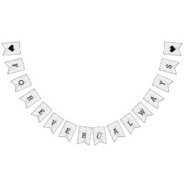 Chique wit & grijs marmeren bruiloft voor altijd vlaggetjes