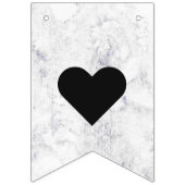 Chique wit & grijs marmeren bruiloft voor altijd vlaggetjes (Eerste vlag)