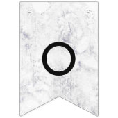 Chique wit & grijs marmeren bruiloft voor altijd vlaggetjes (Derde vlag)