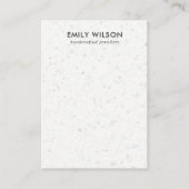 CHIQUE WIT GRIJS TERRAZZO STUD OORBEL DISPLAY KAAR VISITEKAARTJE (Voorkant)