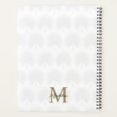 Chique wit ivoor goud anahaw blad script monogram planner (Achterkant)