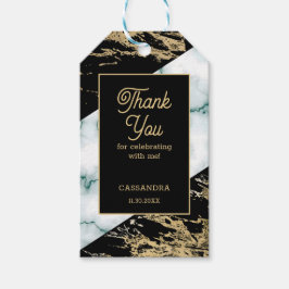 Chique wit marmer gouden folie verf textuur verjaa cadeaulabel