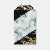 Chique wit marmer gouden folie verf textuur verjaa cadeaulabel (Achterkant)