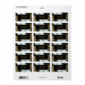 Chique wit marmer gouden folie verf textuur verjaa etiket (Full Sheet)