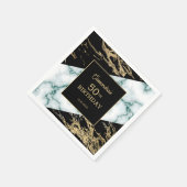 Chique wit marmer gouden folie verf textuur verjaa servet (Hoek)