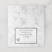 Chique wit marmeren tafel nummer zitnaam plaatskaartje (Buitenkant ongevouwen)
