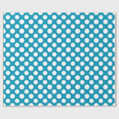 Chique wit op blauw Jumbo Polka stippen inpakpapie Cadeaupapier (Vlak)