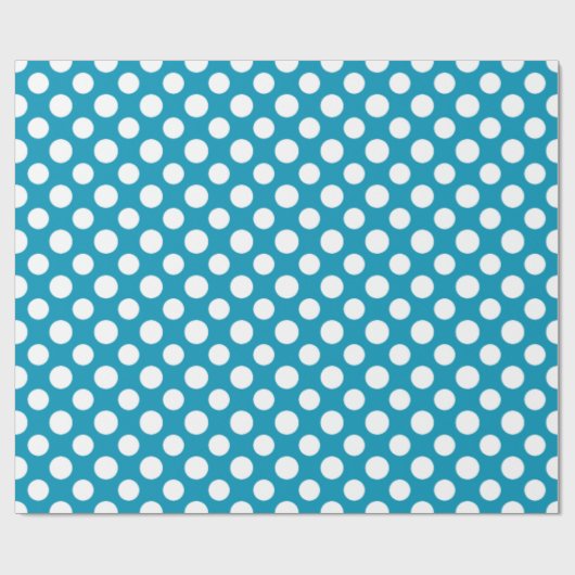 Chique wit op blauw Jumbo Polka stippen inpakpapie Cadeaupapier (Vlak)