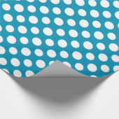 Chique wit op blauw Jumbo Polka stippen inpakpapie Cadeaupapier (Hoek)