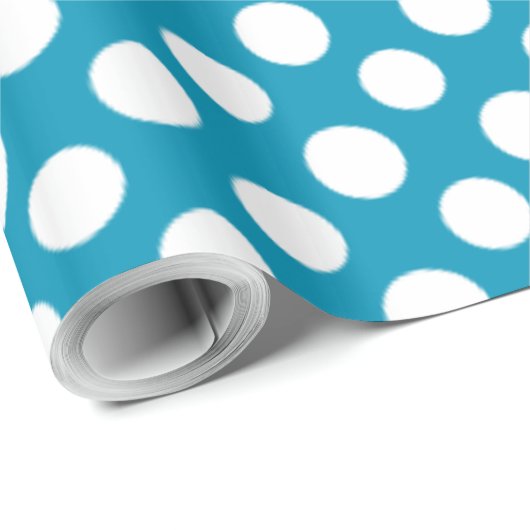 Chique wit op blauw Jumbo Polka stippen inpakpapie Cadeaupapier (Rol Hoek)