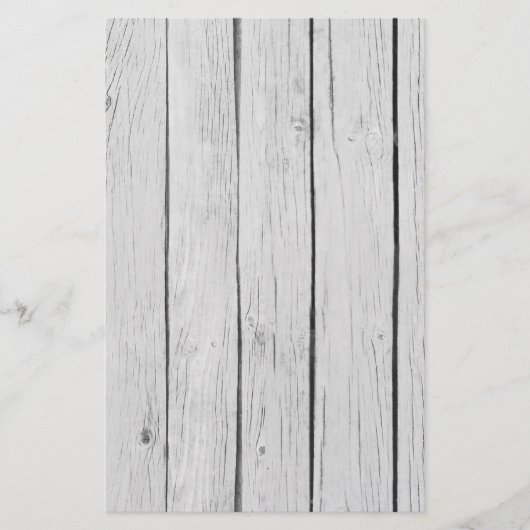 Chique wit rustiek hout briefpapier (Voorkant)