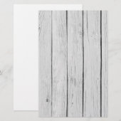 Chique wit rustiek hout briefpapier (Voorkant / Achterkant)