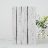 Chique wit rustiek hout briefpapier (Staand voorkant)