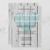 Chique wit rustiek hout kaart (Voorkant / Achterkant)