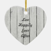 Chique wit rustiek hout keramisch ornament (Voorkant)