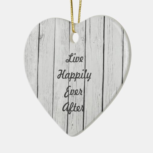 Chique wit rustiek hout keramisch ornament (Links)