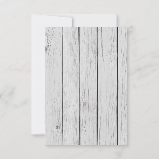 Chique wit rustiek hout RSVP (Achterkant)