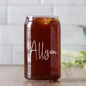 Chique wit script bachelorette party bruiloft blikvorm glas