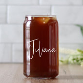 Chique wit script bachelorette party bruiloft blikvorm glas