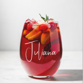 Chique wit script bachelorette party bruiloft wijnglas zonder voet
