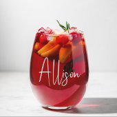 Chique wit script bachelorette party bruiloft wijnglas zonder voet