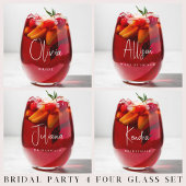 Chique wit script bruids feest bruiloft wijnglas zonder voet