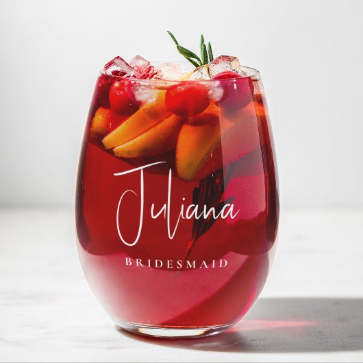 Chique wit script bruids feest bruiloft wijnglas zonder voet