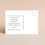 Chique wit script foto bruiloft Sla de datum op Aankondigingskaart