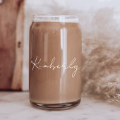 Chique wit script Monogram Bachelorette Party Blikvorm Glas