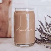Chique wit script monogram blikvorm glas