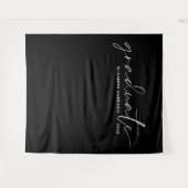 Chique wit script zwart Afstuderen achtergrond Wandkleed (Voorkant (horizontaal))