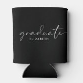 Chique wit script zwart Afstuderen Blikjeskoeler (Achterkant)