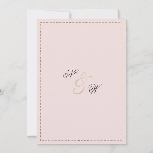 Chique wit tropisch goud roze munt bloemenbruiloft kaart (Achterkant)