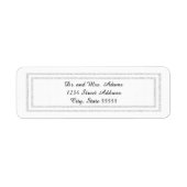 Chique wit zilver faux glitter trim - adreslabel etiket (Voorkant)