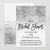Chique wit zilver glitter Confetti Vrijgezellenfee Kaart (Voorkant / Achterkant)