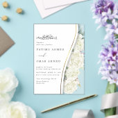 Chique witte bloemen bladeren islamitische moslim  acryl uitnodigingen (Insitu (Huwelijk))