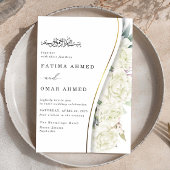 Chique witte bloemen bladeren islamitische moslim  kaart