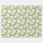 Chique witte bloemen bruidsshower fleece deken (Voorkant (Horizontaal))