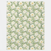 Chique Witte Bloemen Bruiloftsontvangst Fleece Deken (Voorkant)