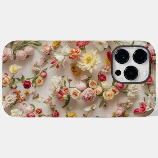 Chique witte bloemen esthetisch Case-Mate iPhone case (Achterkant (horizontaal))