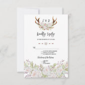 Chique Witte Bloemen Geweien Handgeschreven RSVP (Voorkant)