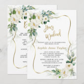 Chique Witte Bloemen Gouden Kippen Bachelorette We Kaart (Voorkant / Achterkant)