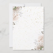 Chique Witte Bloemen Pensioen Kaart (Achterkant)