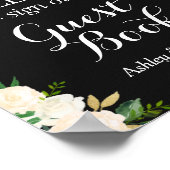 Chique witte bloemenslingerlichten Teken ons gaste Poster (Hoek)