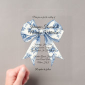 Chique witte bruiloft met blauwe licht acryl uitnodigingen (Insitu (Draagbaar))