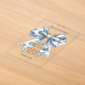 Chique witte bruiloft met blauwe licht acryl uitnodigingen (Laagn)