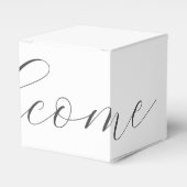 Chique witte bruiloft welkom | Bedankt Favoriet Bo Bedankdoosjes (Voorkant Zijde)